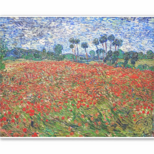Vincent van Gogh - Poppy Field Sticker (Voorkant)