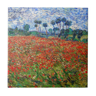 Vincent van Gogh - Poppy Field Tegeltje