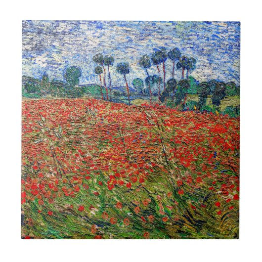 Vincent van Gogh - Poppy Field Tegeltje (Voorkant)