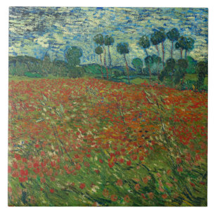 Vincent van Gogh - Poppy Field Tegeltje