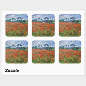 Vincent van Gogh - Poppy Field Vierkante Sticker (Vel)