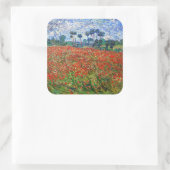 Vincent van Gogh - Poppy Field Vierkante Sticker (Tas)