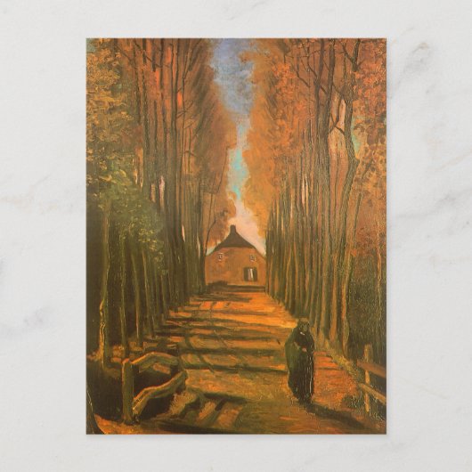 Vincent van Gogh - Populierenlaan in de herfst Briefkaart (Voorkant)
