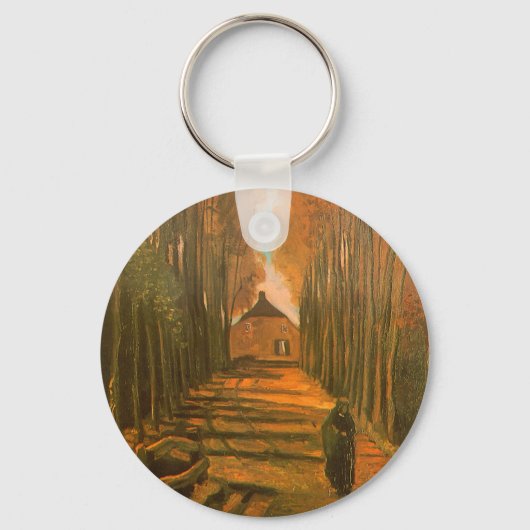 Vincent van Gogh - Populierenlaan in de herfst Sleutelhanger (Voorkant)