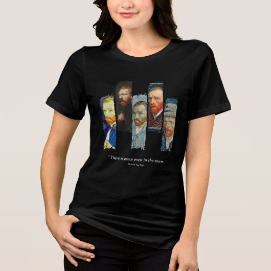Vincent Van Gogh portrait and qoute  Tri-Blend Shirt (Voorkant)