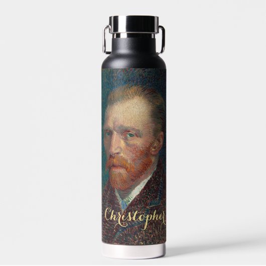 Vincent Van Gogh Portrait  Art Monogrammed Waterfles (Voorkant)