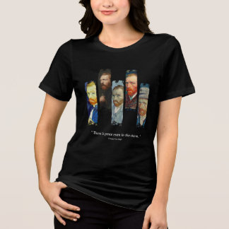 Vincent Van Gogh portret en citaat Tri-Blend Shirt