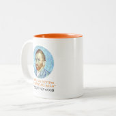 Vincent Van Gogh Portret met Quote Tweekleurige Koffiemok (Voorkant links)