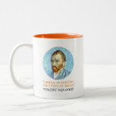 Vincent Van Gogh Portret met Quote Tweekleurige Koffiemok (Links)