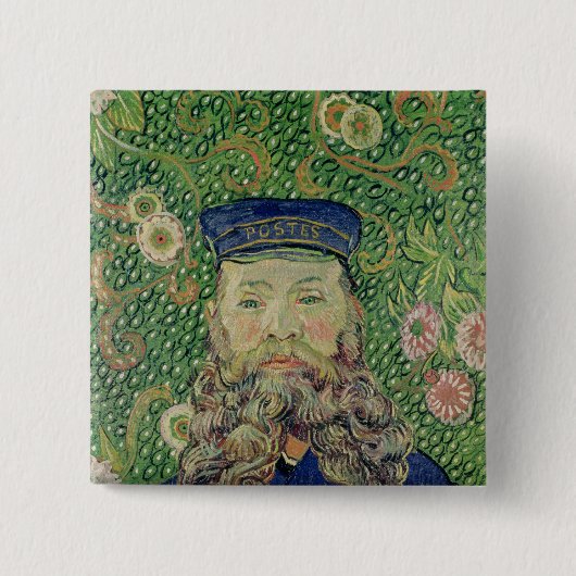 Vincent van Gogh | Portret van de Postman Vierkante Button 5,1 Cm (Voorkant)