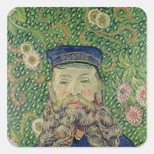 Vincent van Gogh | Portret van de Postman Vierkante Sticker (Voorkant)