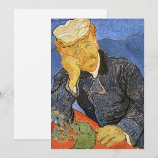 Vincent Van Gogh - Portret van Doctor Paul Gachet Bedankkaart (Voorkant / Achterkant)