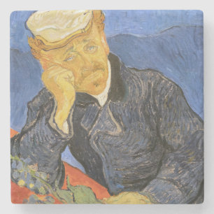 Vincent Van Gogh - Portret van dokter Paul Gachet Stenen Onderzetter