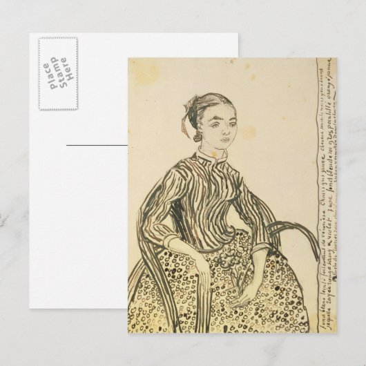 Vincent van Gogh | Portret van een jong meisje, 18 Briefkaart (Voorkant / Achterkant)