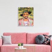 Vincent van Gogh - portret van een jonge boer Canvas Afdruk (Insitu (Woonkamer))