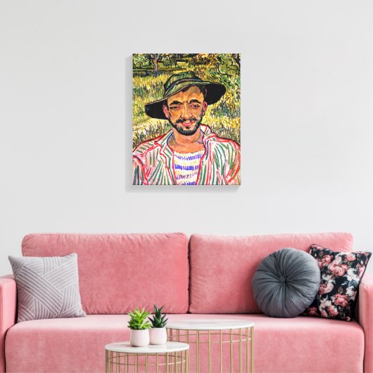 Vincent van Gogh - portret van een jonge boer Canvas Afdruk (Insitu (Woonkamer))