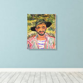 Vincent van Gogh - portret van een jonge boer Canvas Afdruk (Insitu (Houten vloer))