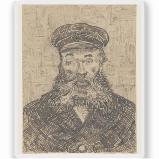 Vincent van Gogh - Portret van Joseph Roulin Sticker (Voorkant)