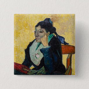 Vincent Van Gogh - Portret van Madame Ginoux Vierkante Button 5,1 Cm