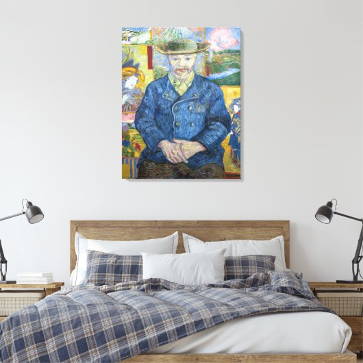 Vincent van Gogh - Portret van Pere Tanguy Canvas Afdruk (Insitu (Slaapkamer))