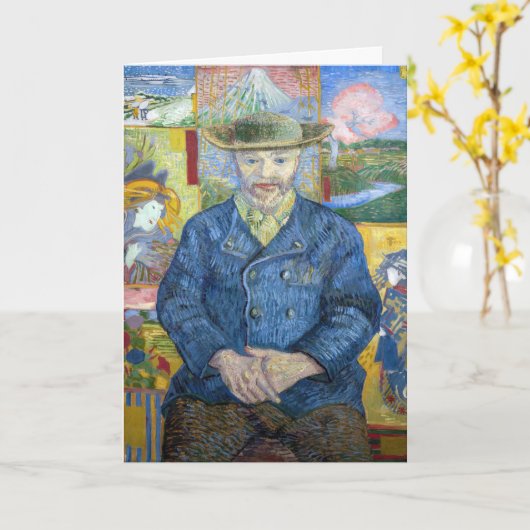 Vincent van Gogh - Portret van Pere Tanguy Kaart (Gele Bloem)