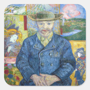 Vincent van Gogh - Portret van Pere Tanguy Vierkante Sticker