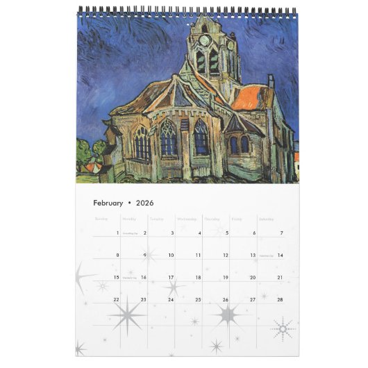 Vincent van Gogh, Post Impressionisme Kalender (Feb 2026)