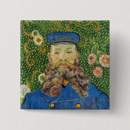 Vincent Van Gogh - Postbode Joseph Roulin Vierkante Button 5,1 Cm (Voorkant)