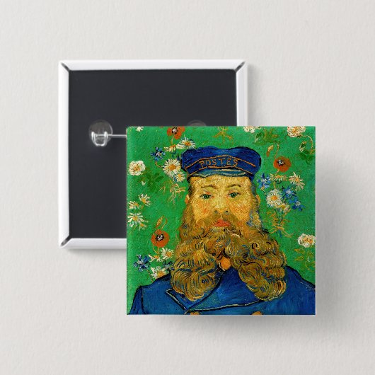 Vincent Van Gogh - Postman Joseph Roulin Vierkante Button 5,1 Cm (Voorkant /achterkant)