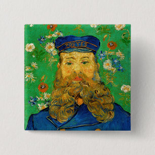 Vincent Van Gogh - Postman Joseph Roulin Vierkante Button 5,1 Cm