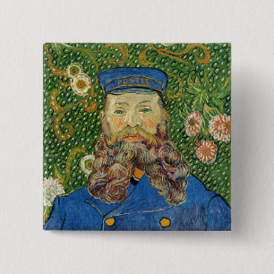 Vincent Van Gogh - Postman Joseph Roulin Vierkante Button 5,1 Cm