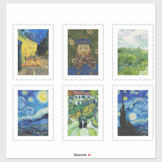 vincent van gogh postzegel sticker pack (Vel)