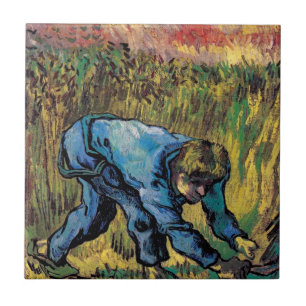 Vincent van Gogh - Reaper met Sickle - Fine Art Tegeltje