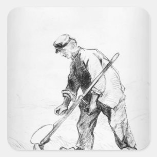 Vincent van Gogh   Reaper Vierkante Sticker