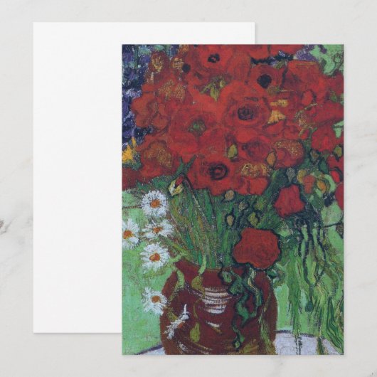 Vincent Van Gogh - Red Poppies en Daisies Bedankkaart (Voorkant / Achterkant)