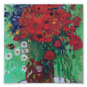 Vincent Van Gogh - Red Poppies en Daisies Foto Afdruk