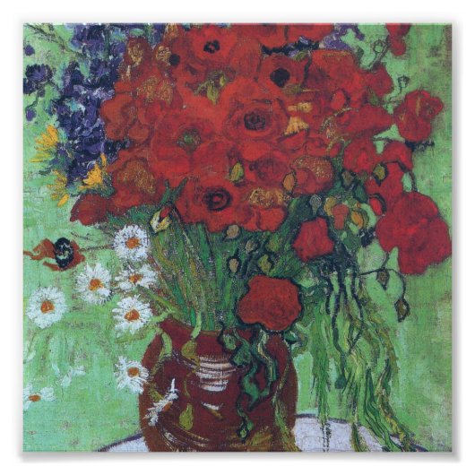 Vincent Van Gogh - Red Poppies en Daisies Foto Afdruk (Voorkant)