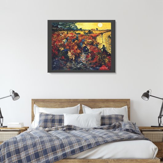 Vincent van Gogh, Red Vineyard Canvas Afdruk (Insitu (Slaapkamer))