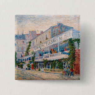 Vincent van Gogh - Restaurant de la Sirene Vierkante Button 5,1 Cm