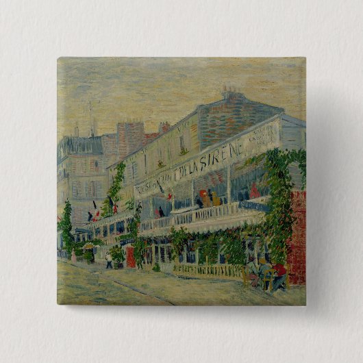 Vincent van Gogh | Restaurant de la Sirene Vierkante Button 5,1 Cm (Voorkant)