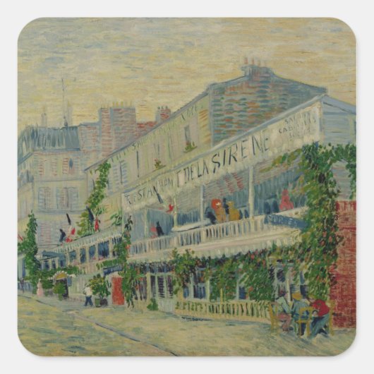 Vincent van Gogh | Restaurant de la Sirene Vierkante Sticker (Voorkant)