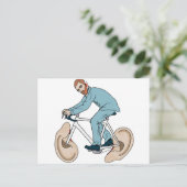 Vincent Van Gogh Riding Bike met stervende linkero Briefkaart (Staand voorkant)
