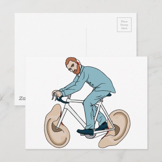 Vincent Van Gogh Riding Bike met stervende linkero Briefkaart (Voorkant / Achterkant)