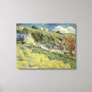 Vincent van Gogh - Rieten Huizen Canvas Afdruk