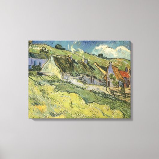 Vincent van Gogh - Rieten Huizen Canvas Afdruk (Voorkant)