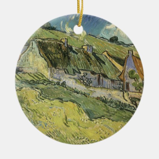 Vincent van Gogh - Rieten Huizen Keramisch Ornament (Voorkant)