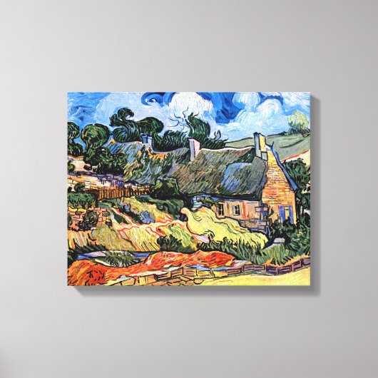 Vincent Van Gogh - Rieten Huizen Te Cordeville Canvas Afdruk (Voorkant)