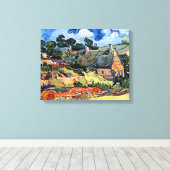 Vincent Van Gogh - Rieten Huizen Te Cordeville Canvas Afdruk (Insitu (Houten vloer))