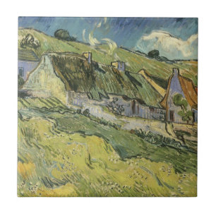 Vincent van Gogh - Rieten Huizen Tegeltje