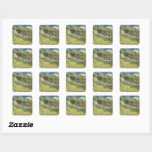 Vincent van Gogh - Rieten Huizen Vierkante Sticker (Vel)